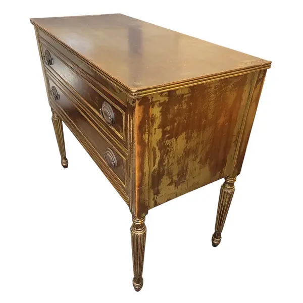 Vintage Federal Style 2 Drawer Server Console Table Distressed - Local Pickup
