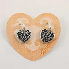 Brighton Cordoba Silver-Tone Heart Dangle Earrings NEW
