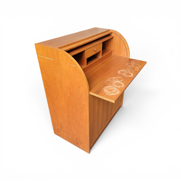 Roll Top Computer Desk Wood Veneer Home Office Storage Cabinet - Local Pickup
