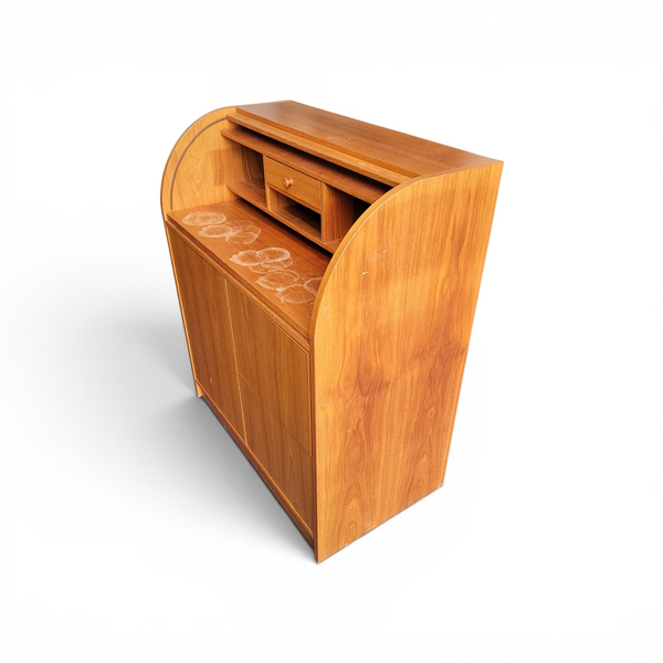 Roll Top Computer Desk Wood Veneer Home Office Storage Cabinet - Local Pickup