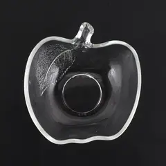 Vintage KIG Indonesia Clear Glass Apple Shaped Fruit/Dessert Bowl 4.5" Wide