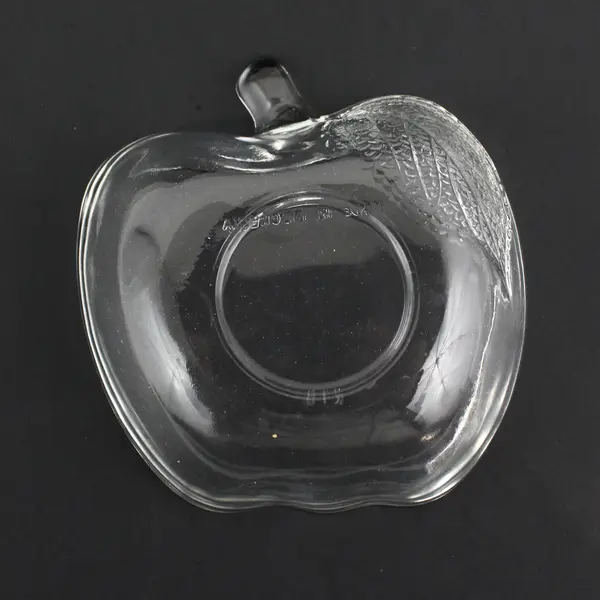 Vintage KIG Indonesia Clear Glass Apple Shaped Fruit/Dessert Bowl 4.5" Wide