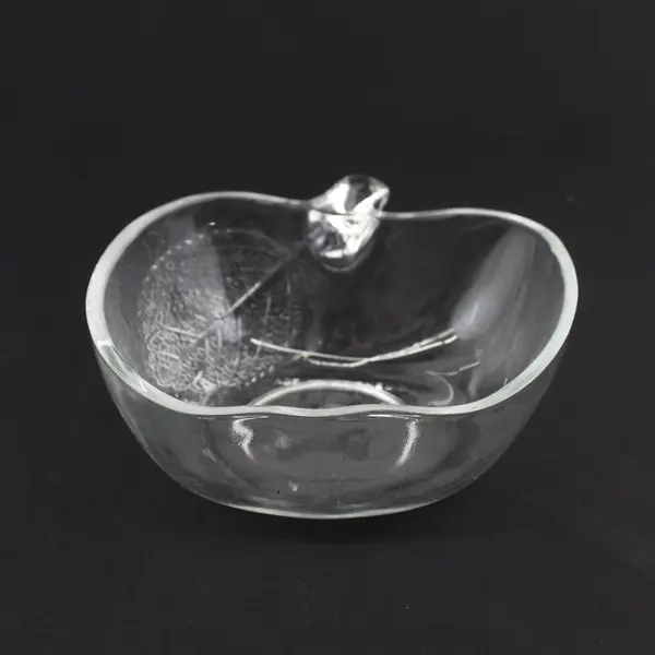 Vintage KIG Indonesia Clear Glass Apple Shaped Fruit/Dessert Bowl 4.5" Wide