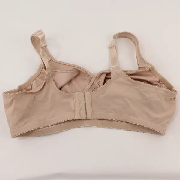 Glamorise Beige Floral Design Unlined Wireless Bra Women's Size 44D