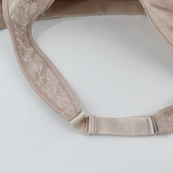 Glamorise Beige Floral Design Unlined Wireless Bra Women's Size 44D