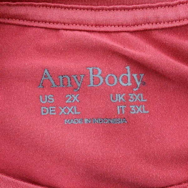 AnyBody Women Plus Size 2X Pink Scoop Neck Short Sleeve T-Shirt