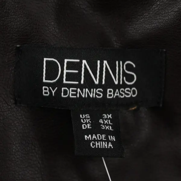 Dennis Basso Dark Brown Regular Luxe Faux Leather Jacket 3X
