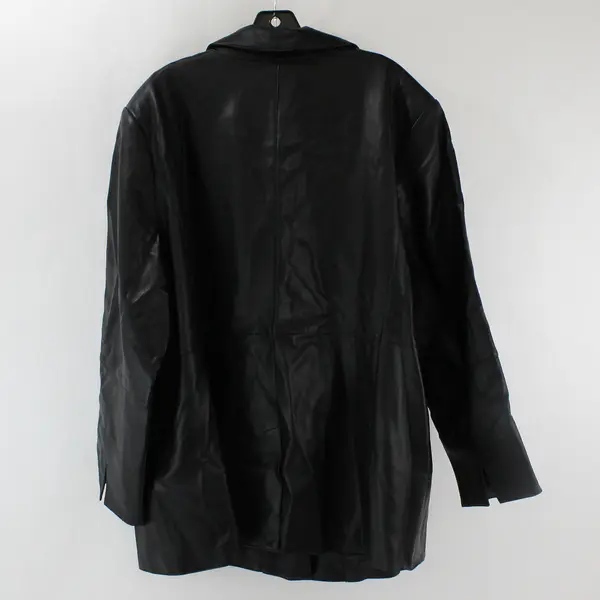 Dennis Basso Black Regular Luxe Faux Leather Jacket 3X