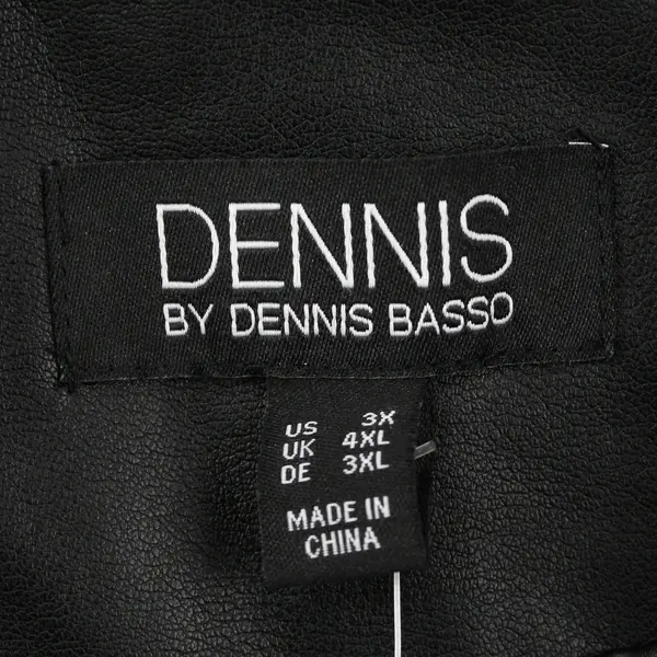 Dennis Basso Black Regular Luxe Faux Leather Jacket 3X