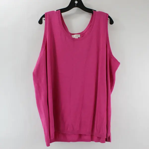 Belle By Kim Gravel Women's Plus Sleeveless Pink Tank Top Size 3X 