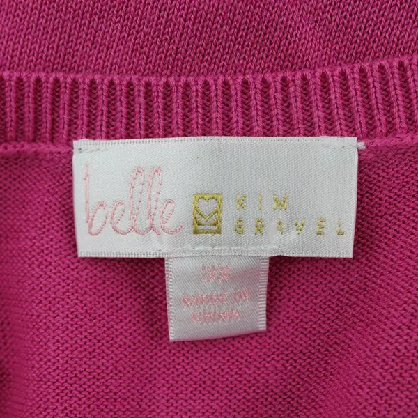 Belle By Kim Gravel Women's Plus Sleeveless Pink Tank Top Size 3X 