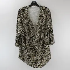 Belle by Kim Gravel Womens 2X Leopard Top 3/4 Sleeve