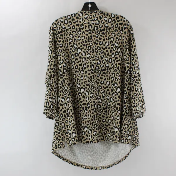 Belle by Kim Gravel Womens 2X Leopard Top 3/4 Sleeve