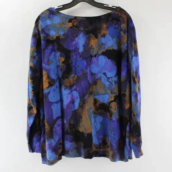 BEAUTIFUL by Lawrence Zarian Women's 2X Multicolor Floral Pullover Sweater