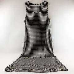 Zenergy by Chico's Size 3 Black and White Striped Sleeveless Maxi Dress