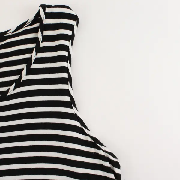 Zenergy by Chico's Size 3 Black and White Striped Sleeveless Maxi Dress