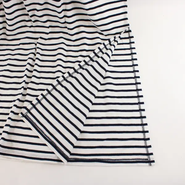 Lands' End Womens Plus 2X White Navy Striped Maxi Dress Sleeveless