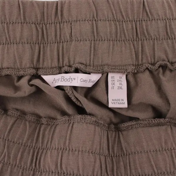 AnyBody Cozy Knit Tan Pull On Lounge Pants Women 1X