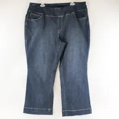 Belle by Kim Gravel Blue Pull-On Wide Leg Jeans Front Seam 22WP