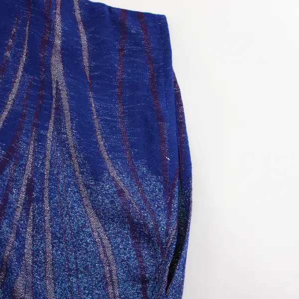 Colleen Lopez 2X/3X Blue Purple Metallic Shawl Wrap Tasseled