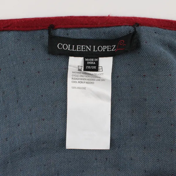 Colleen Lopez 2X/3X Reversible Floral Shawl Wrap Red Blue Yellow