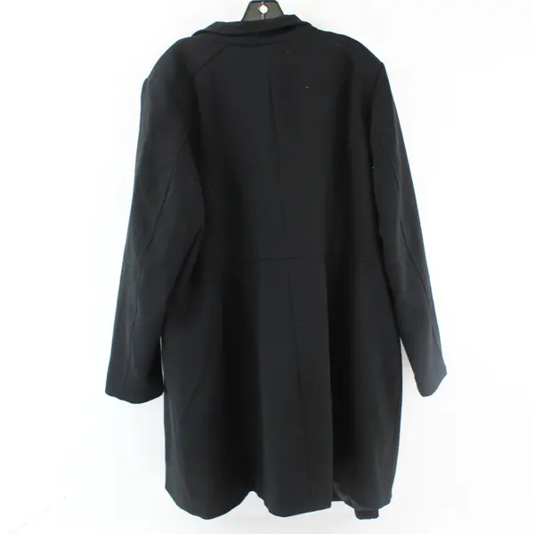 Linea by Louis Dell'Olio Women's Solid Black Button-Front Trench Coat Size 26W