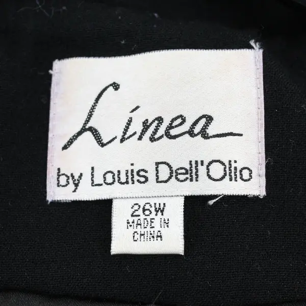 Linea by Louis Dell'Olio Women's Solid Black Button-Front Trench Coat Size 26W