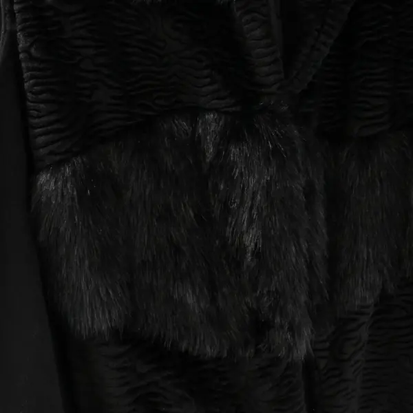 Madison Ave Collection Dennis Basso Black Faux Fur Sleeveless Vest Coat 2X