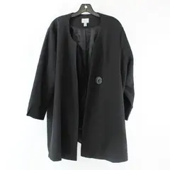 Susan Graver Women's 2X Black Button Jacket