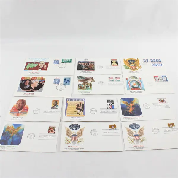 Lot Of 12 Mixed Stamp 1989 First Day Covers Fleetwood Cachet
