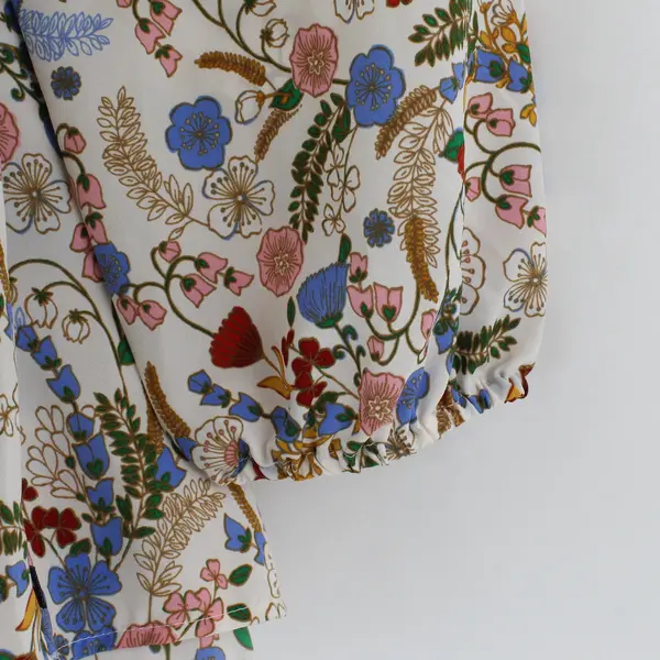 Tommy Hilfiger Floral V-Neck 3/4 Sleeve Blouse Size M