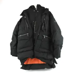 Orolay Black and Orange Zip-Up Down Winter Jacket Women's 4X