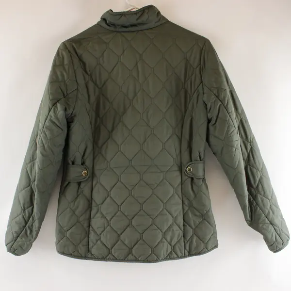 Eddie Bauer Puffer Quilted Jacket Womens Medium Green
