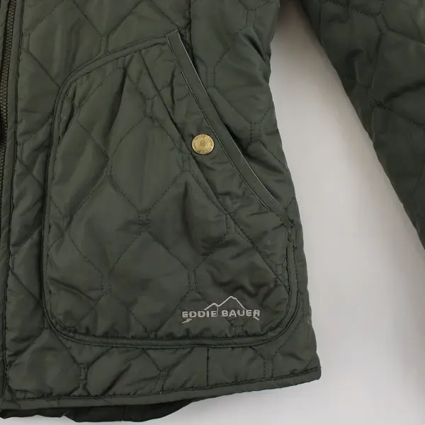 Eddie Bauer Puffer Quilted Jacket Womens Medium Green