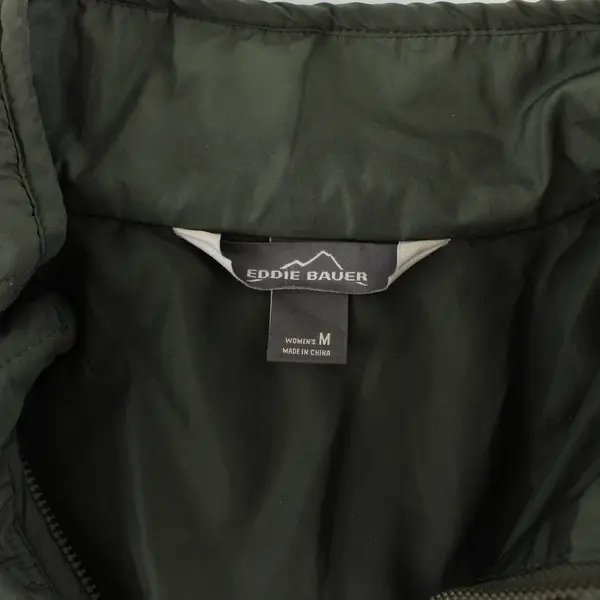 Eddie Bauer Puffer Quilted Jacket Womens Medium Green
