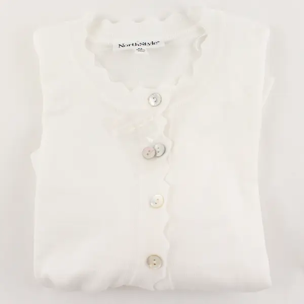 NorthStyle Women's Sweater Cardigan Button Long Sleeve Knit Size PS - White