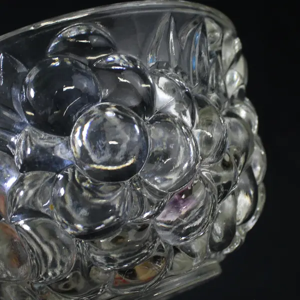 Clear Glass Embossed Floral Pattern Coffee Tea or Punch Cup