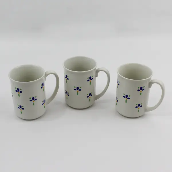 Set of 3 Avon Fresh Flowers Stoneware Coffee Mugs