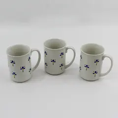 Set of 3 Avon Fresh Flowers Stoneware Coffee Mugs