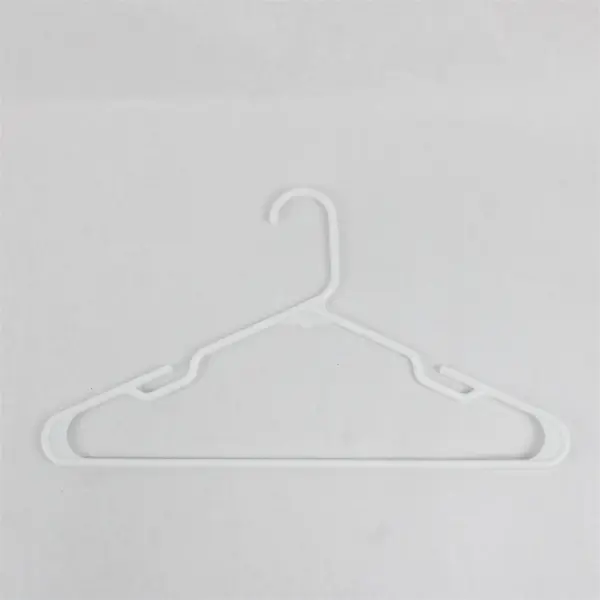 Lot of 10 White Plastic Clothes Hangers Shirts Pants Closet Organization