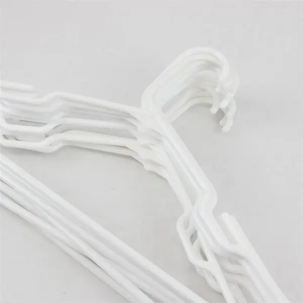 Lot of 10 White Plastic Clothes Hangers Shirts Pants Closet Organization