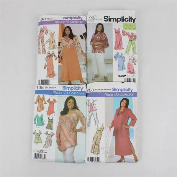 Lot of 4 Simplicity Patterns Khaliah Ali Collection Women's Clothes Sz GG UNCUT