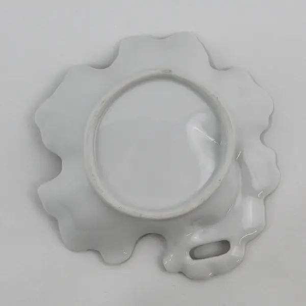 Vintage White Porcelain Leaf Shaped Bowl Trinket Dish 