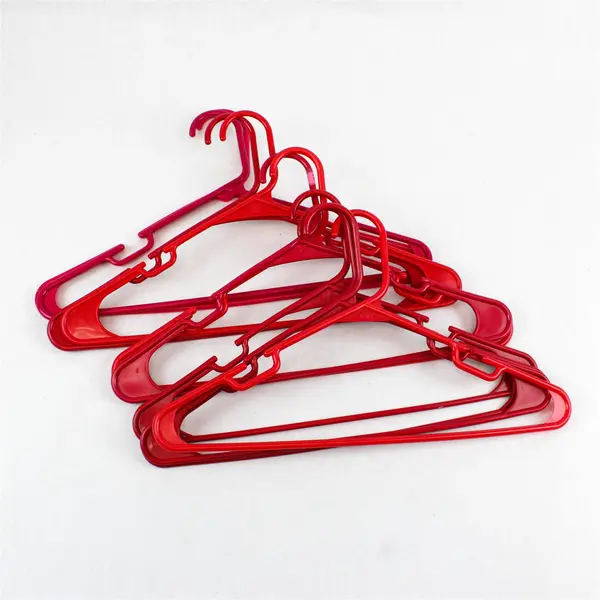 Lot of 10 Pink and Red Plastic Clothes Hangers Shirts and Pants