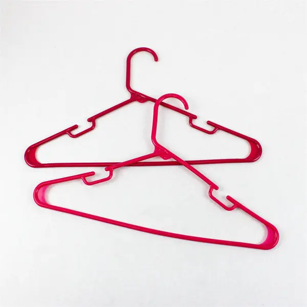 Lot of 10 Pink and Red Plastic Clothes Hangers Shirts and Pants