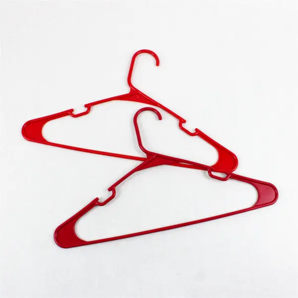 Lot of 10 Pink and Red Plastic Clothes Hangers Shirts and Pants