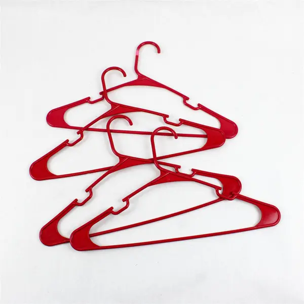 Lot of 10 Pink and Red Plastic Clothes Hangers Shirts and Pants