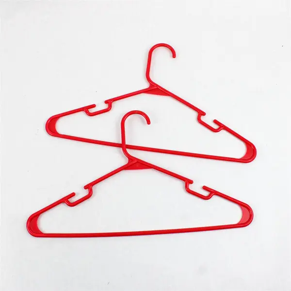 Lot of 10 Pink and Red Plastic Clothes Hangers Shirts and Pants
