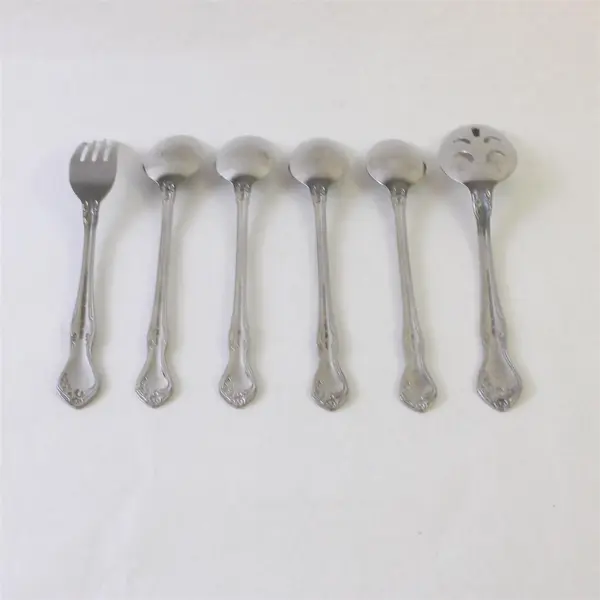 Six Reed and Barton Rose Garden Flatware - Tablespoon, 4 Iced Tea Spoons, Fork