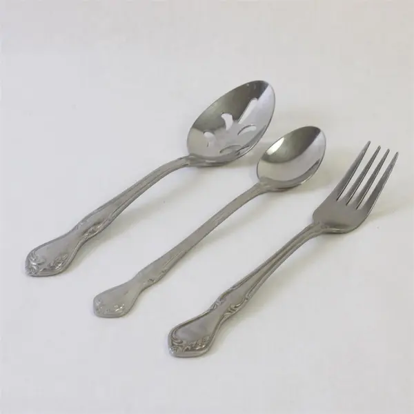 Six Reed and Barton Rose Garden Flatware - Tablespoon, 4 Iced Tea Spoons, Fork
